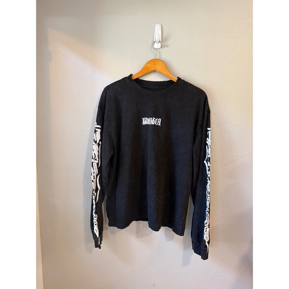 YoungLA Other - YoungLA Long Sleeve T-Shirt Mens Large Black Mineral Wash Gothic Graphic 8021